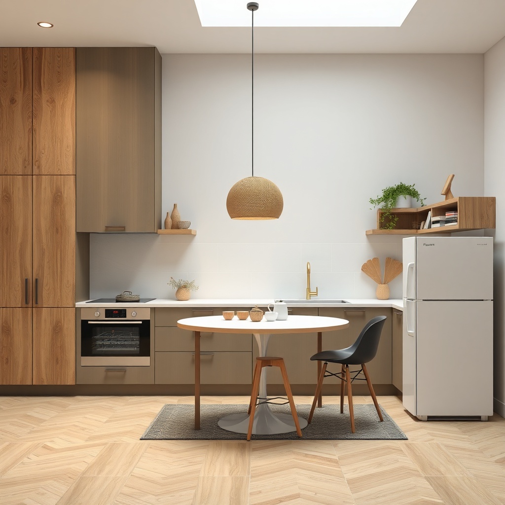 <Ikea Sektion mutfak dolabındaki bronz kulpların ahşap tezgahla uyumu